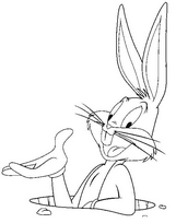 coloriage bugs bunny sort de son terrier